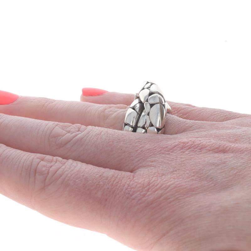John Hardy Kali Twist Band - Sterling Silber 925 Crossover Aussage Ring SZ 7 im Angebot 1