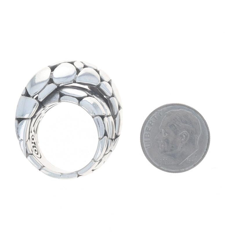 John Hardy Kali Twist Band - Sterling Silber 925 Crossover Aussage Ring SZ 7 im Angebot 2