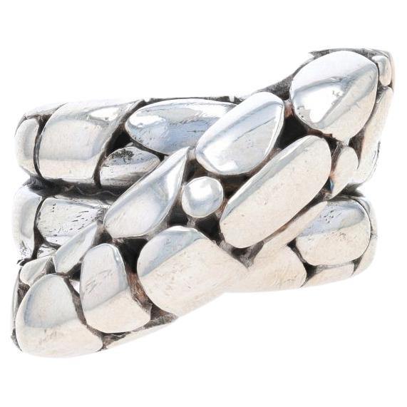 John Hardy Kali Twist Band - Sterling Silber 925 Crossover Aussage Ring SZ 7 im Angebot