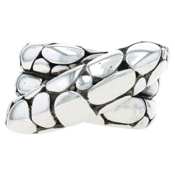 John Hardy Kali Twist Crossover Band - Sterling Silver 925 Statement Ring For Sale