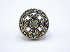 John Hardy Kawung Bague cocktail en or jaune 18 carats et argent sterling avec pièce de monnaie