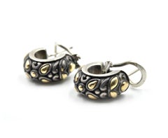 John Hardy Kawung Collection Sterling Silver and 18 Karat Yellow Gold Earrings