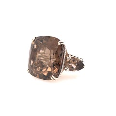 John Hardy Kaya Dot Large Smokey Quartz Cocktail Ring in Sterling Silver