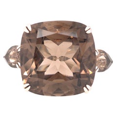 John Hardy Kaya Dot Large Smokey Quartz Cocktail Ring in Sterling Silver