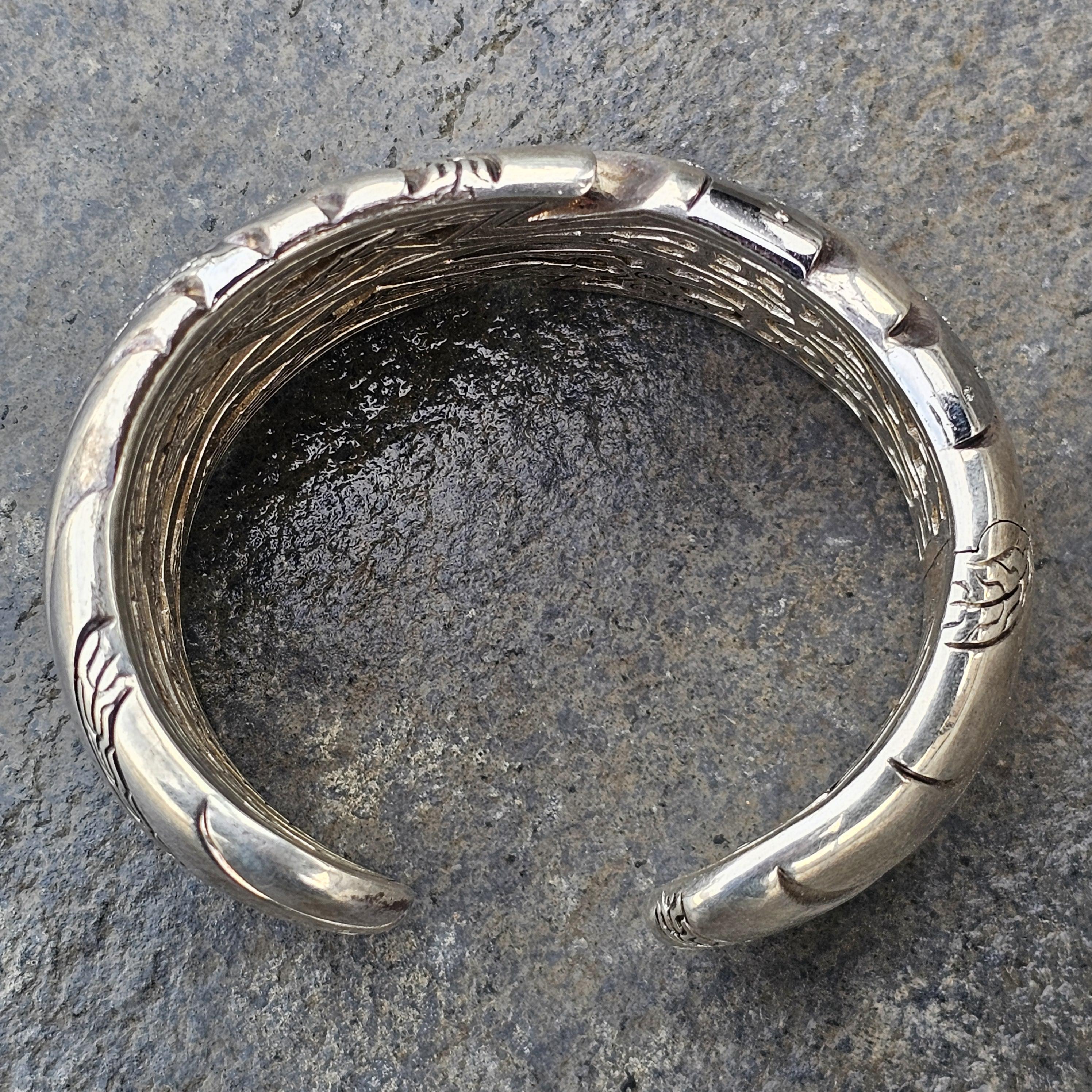 John Hardy Lahar Diamond Kick Cuff Bangle Bracelet .47ct Sterling Silver 3300 For Sale 2