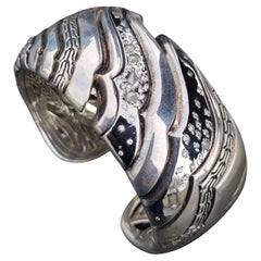John Hardy Bracciale con braccialetto con diamante Lahar da .47ct A. Silver 3300