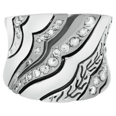 John Hardy Lahar Bague en argent sterling et diamants Taille 6