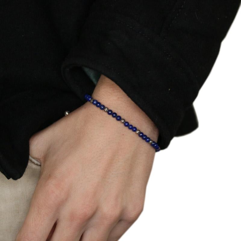 John Hardy Lapis Classic Chain Pull through Bracelet Sterling Men's Adjustable In New Condition In Greensboro, NC