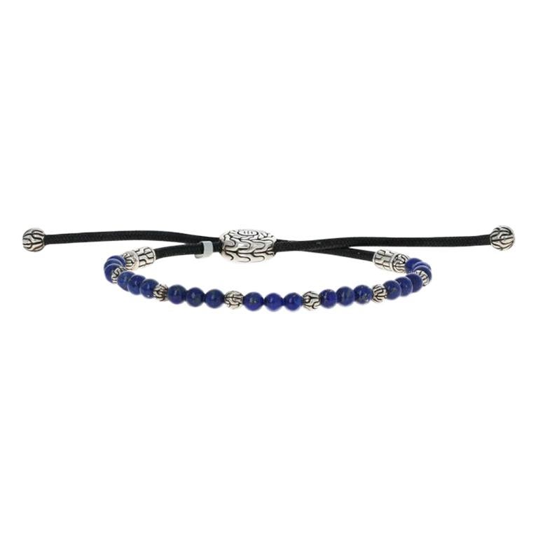 John Hardy Lapis Classic Chain Pull through Bracelet Sterling Men
s Adjustable