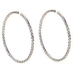 John Hardy Large Classic Chain Hoop Earrings, Sterling Silver Hoops