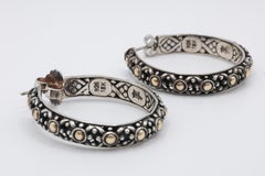 John Hardy Large Dot Hoops, 18k Yellow Gold Sterling Silver, Hoop Earrings