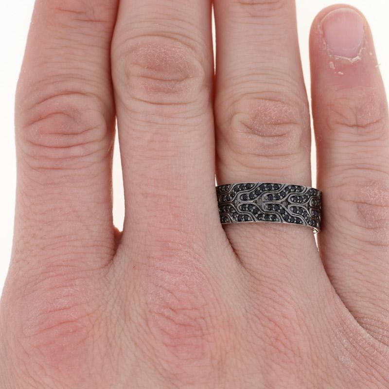 john hardy lava wide pave sapphire stack ring