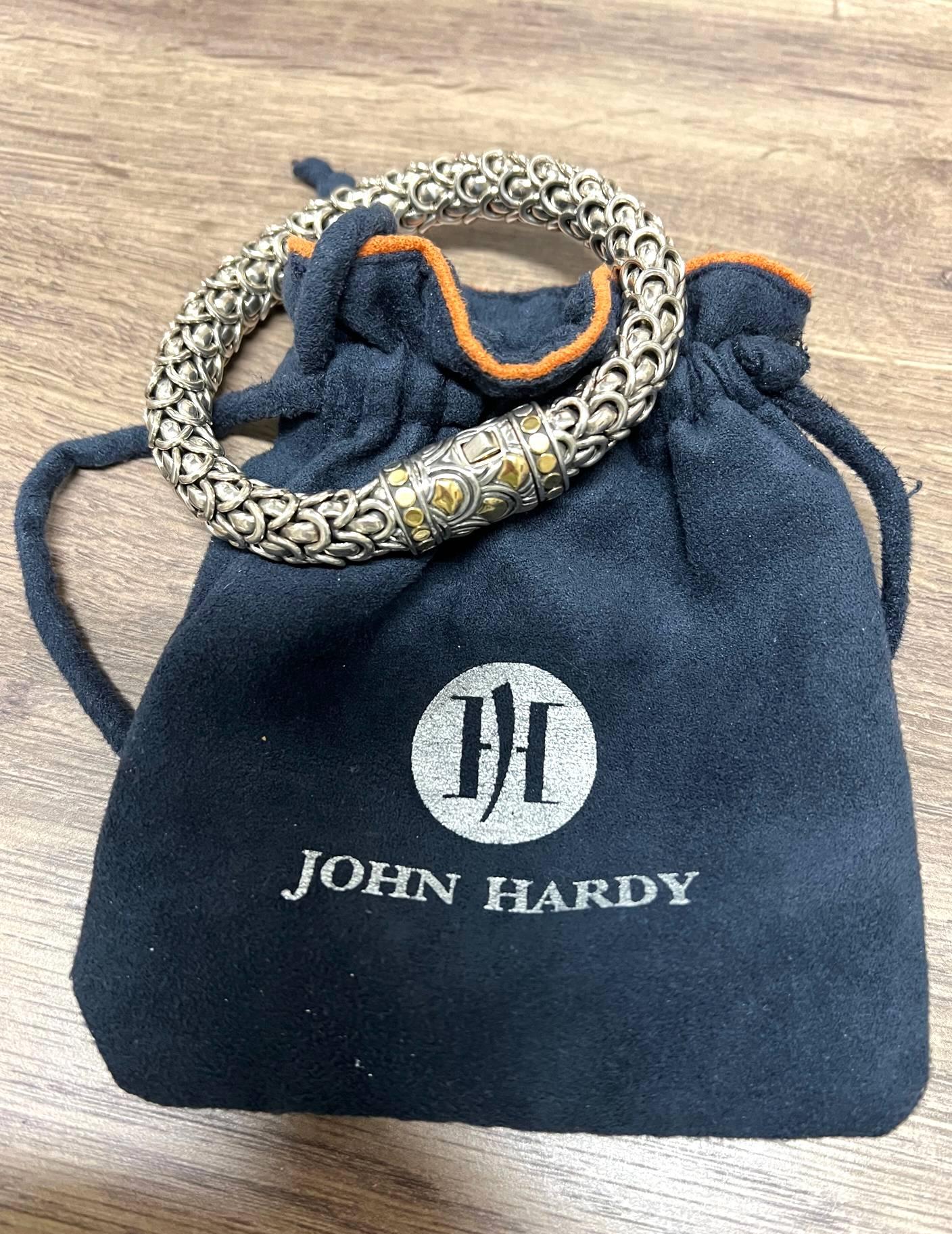 John Hardy Legenda Naga Scale Sterling Silver & 18K Yellow Gold Bracelet 2