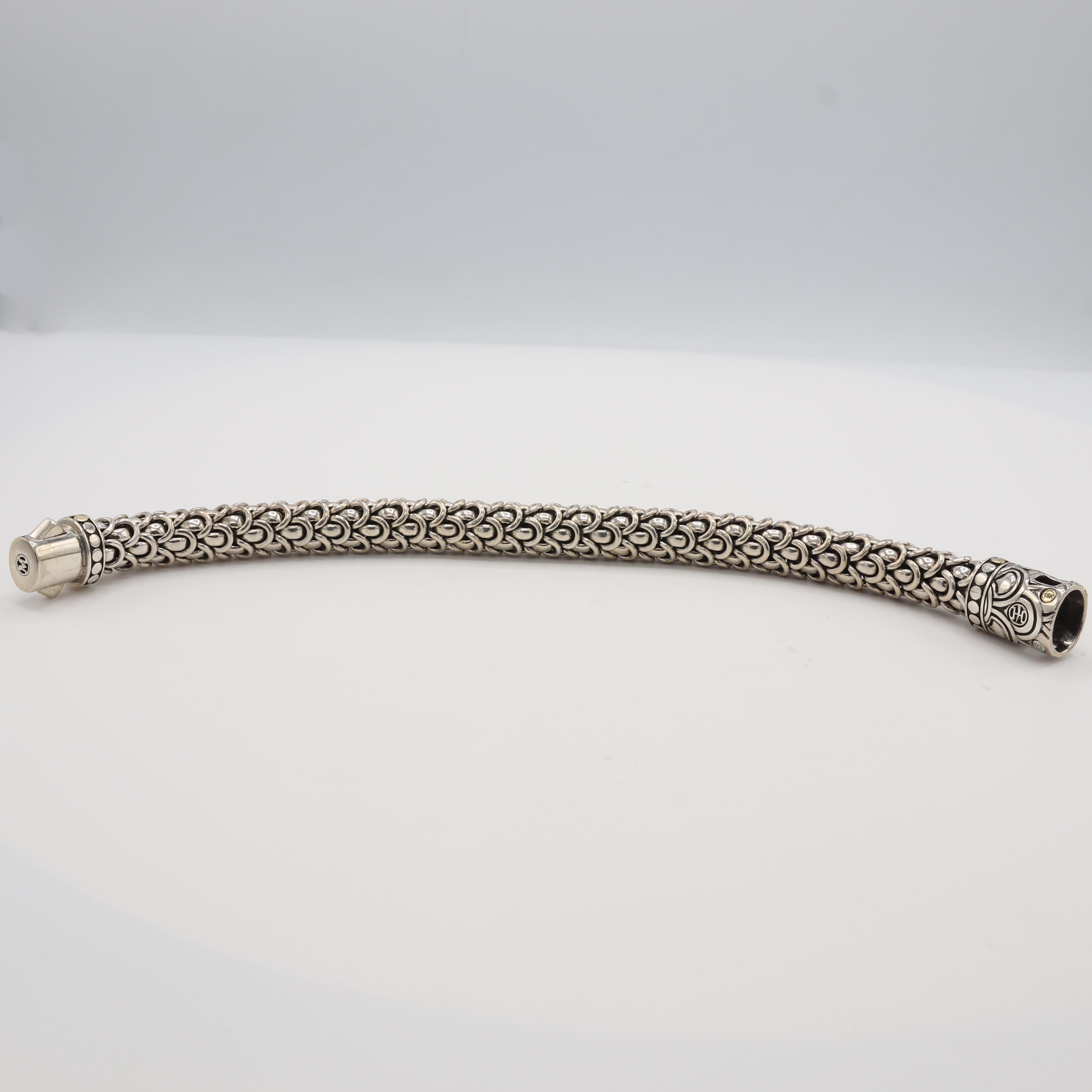 Women's or Men's John Hardy Legenda Naga Scale Sterling Silver & 18K Yellow Gold Bracelet