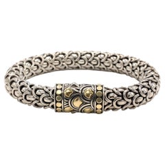 John Hardy, bracelet Legenda Naga Scale en argent sterling et or jaune 18 carats