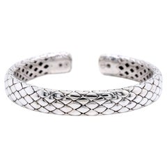 John Hardy Legends Cobra Sterling Silver Flex Cuff Bracelet 10mm 49g 7" Vintage