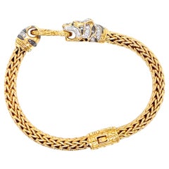 John Hardy Legends Macan Diamond Panther 18 Karat Yellow Gold Bracelet