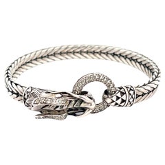 Vintage John Hardy Legends Naga Dragon Head Station Bracelet in Sterling Silver