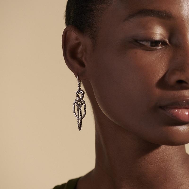 John Hardy Legends Naga Drop Ladies Earring EBS60241BSP In New Condition For Sale In Wilmington, DE