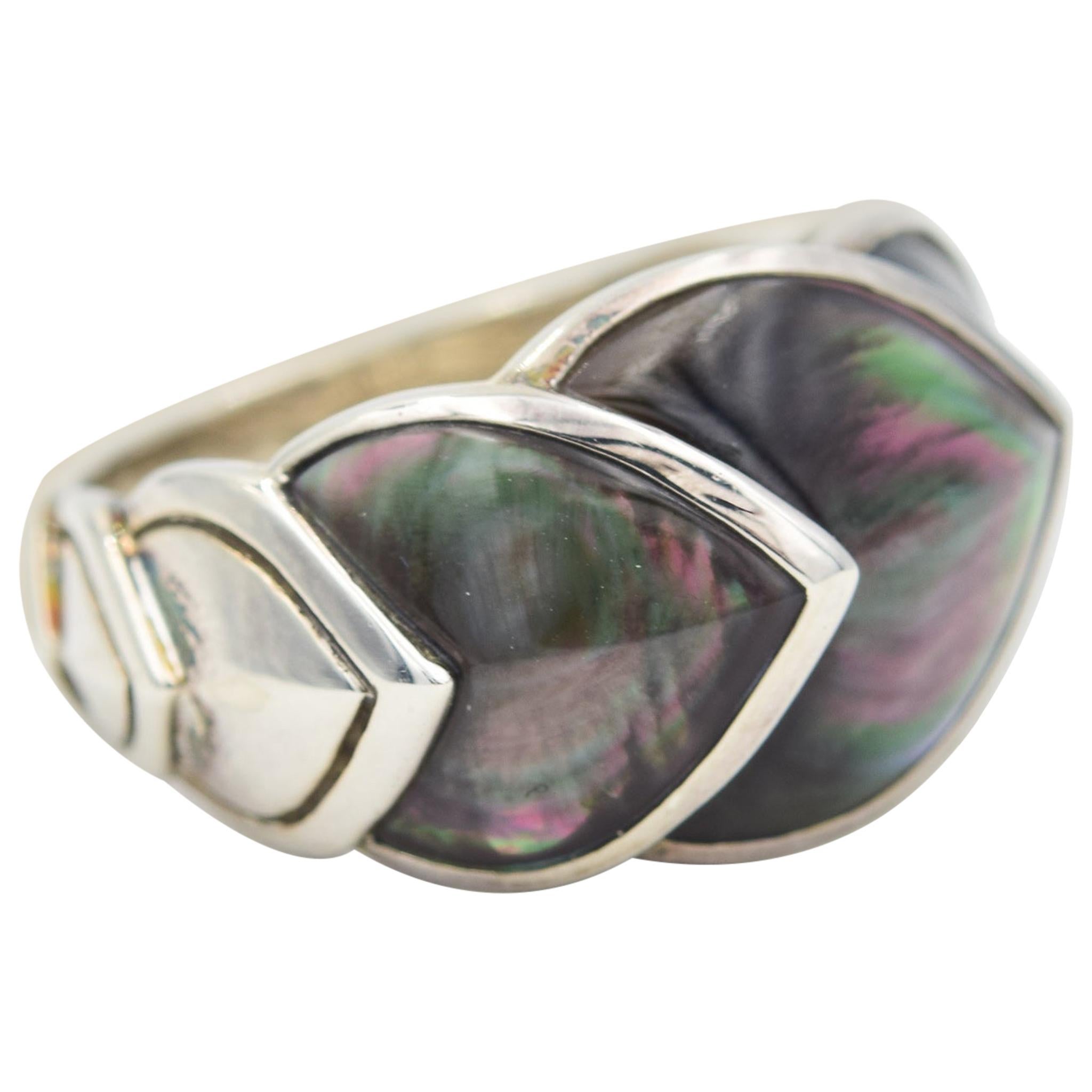 John Hardy Legends Naga Mother of Pearl Dragon Scale Ring, RBS66475GMOPX7
