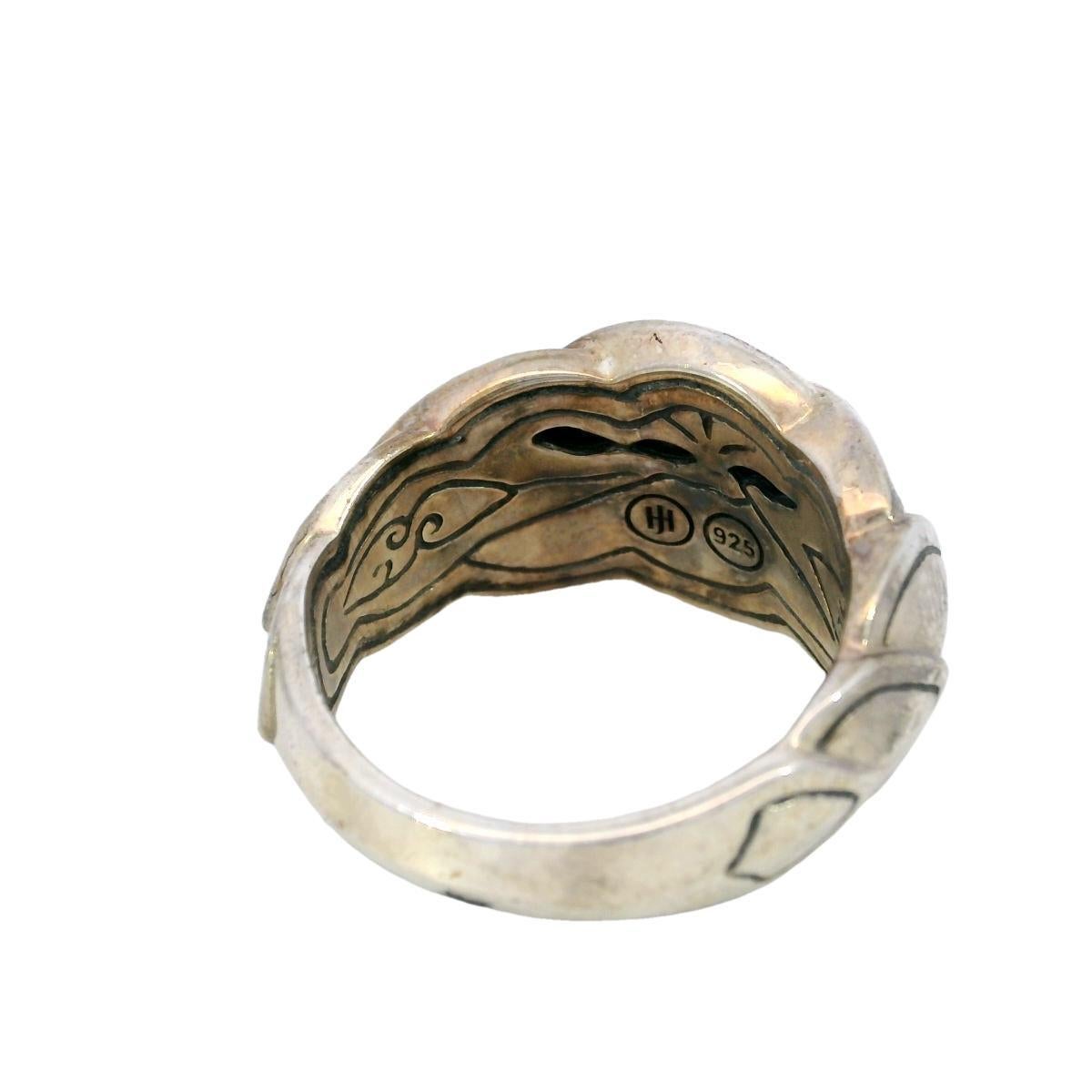 John Hardy Legends Naga Mother-of-Pearl Ring Silver Size 7

This sterling silver ring by John Hardy features a luminous piece of mother of pearl, known for its soft iridescence and subtle shifts in color. The stone's natural sheen brings a sense of