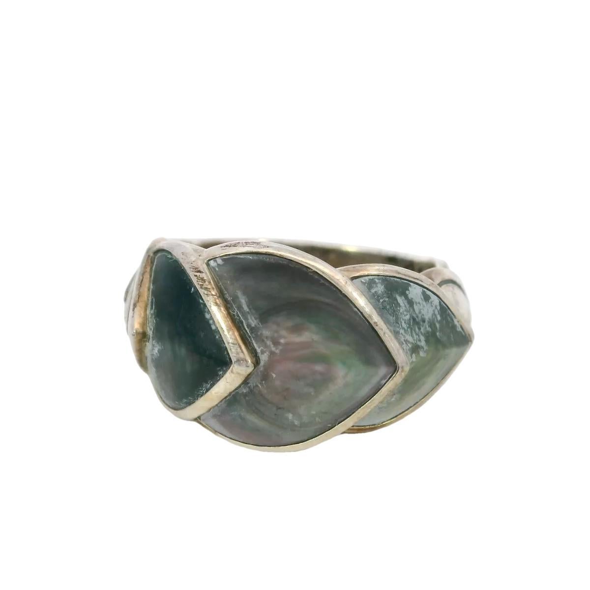 John Hardy Legends Naga Mother-of-Pearl Ring Silver Size 7 For Sale 2