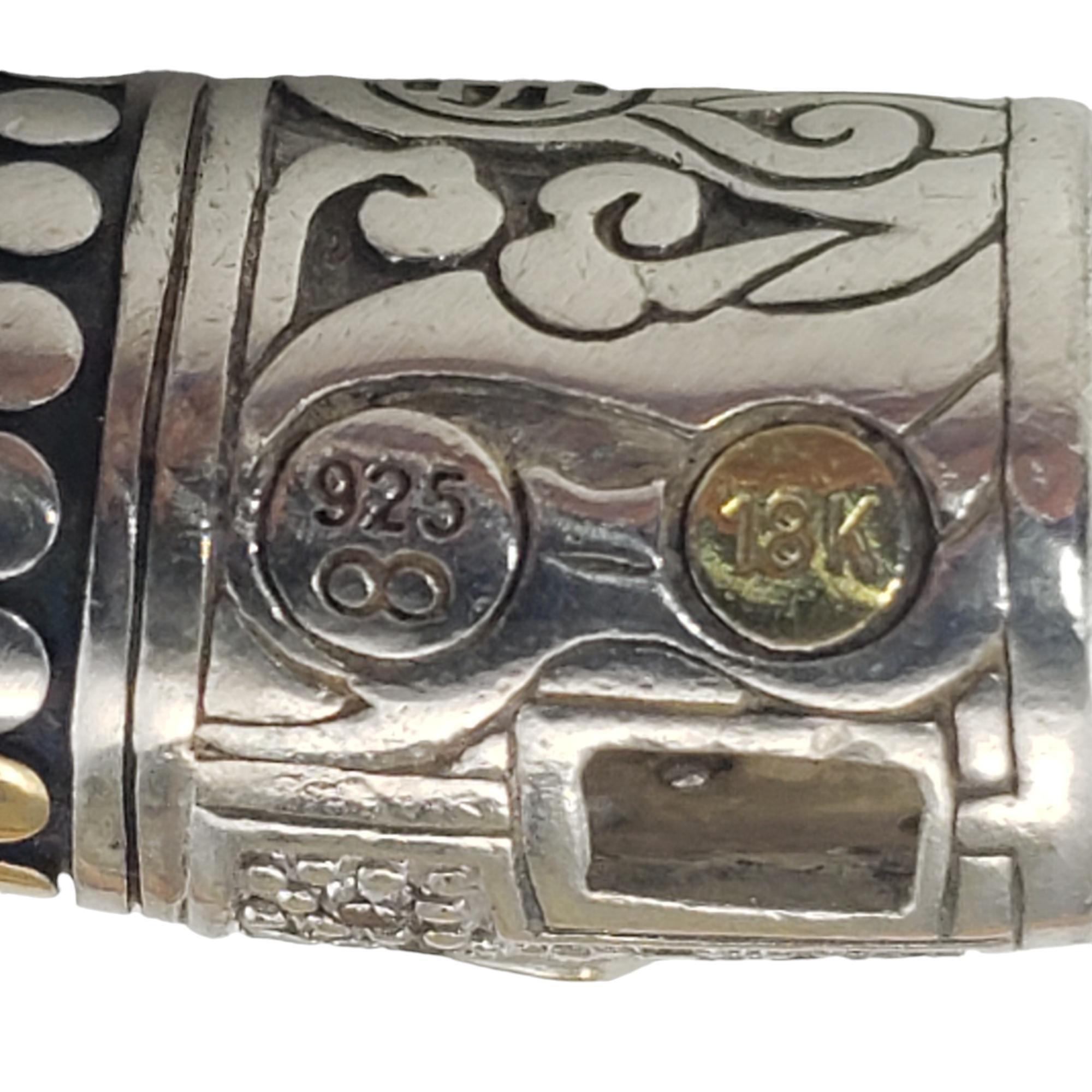 John Hardy Legends Naga Sterling 18K Gold Diamond Bracelet #15654 1