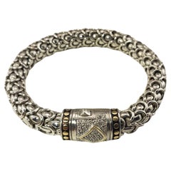 Vintage John Hardy Legends Naga Sterling 18K Gold Diamond Bracelet #15654