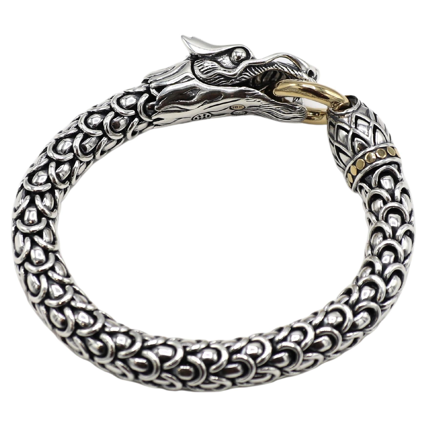 John Hardy Legends Naga Sterling Silver & Gold Dragon Bracelet