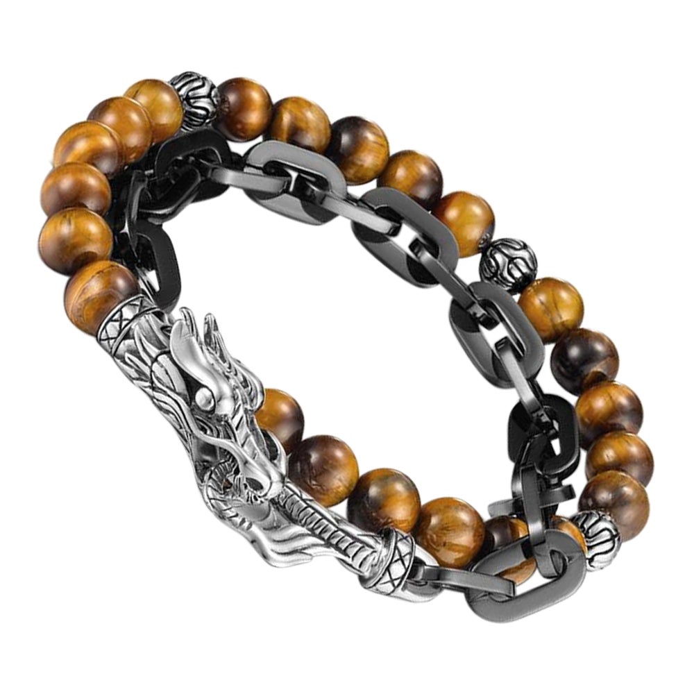 John Hardy Legends Naga Tigerauge Perlen-Wickelarmband BMS65551TEXUL im Angebot