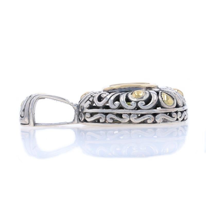 Quadrato John Hardy Ciondolo di quarzo limone in oro giallo 925 Sterling 18k Rect Buff Top Step in vendita