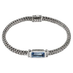John Hardy London Bracelet en argent sterling avec chaîne et topaze bleue BUS9009691LTXUM