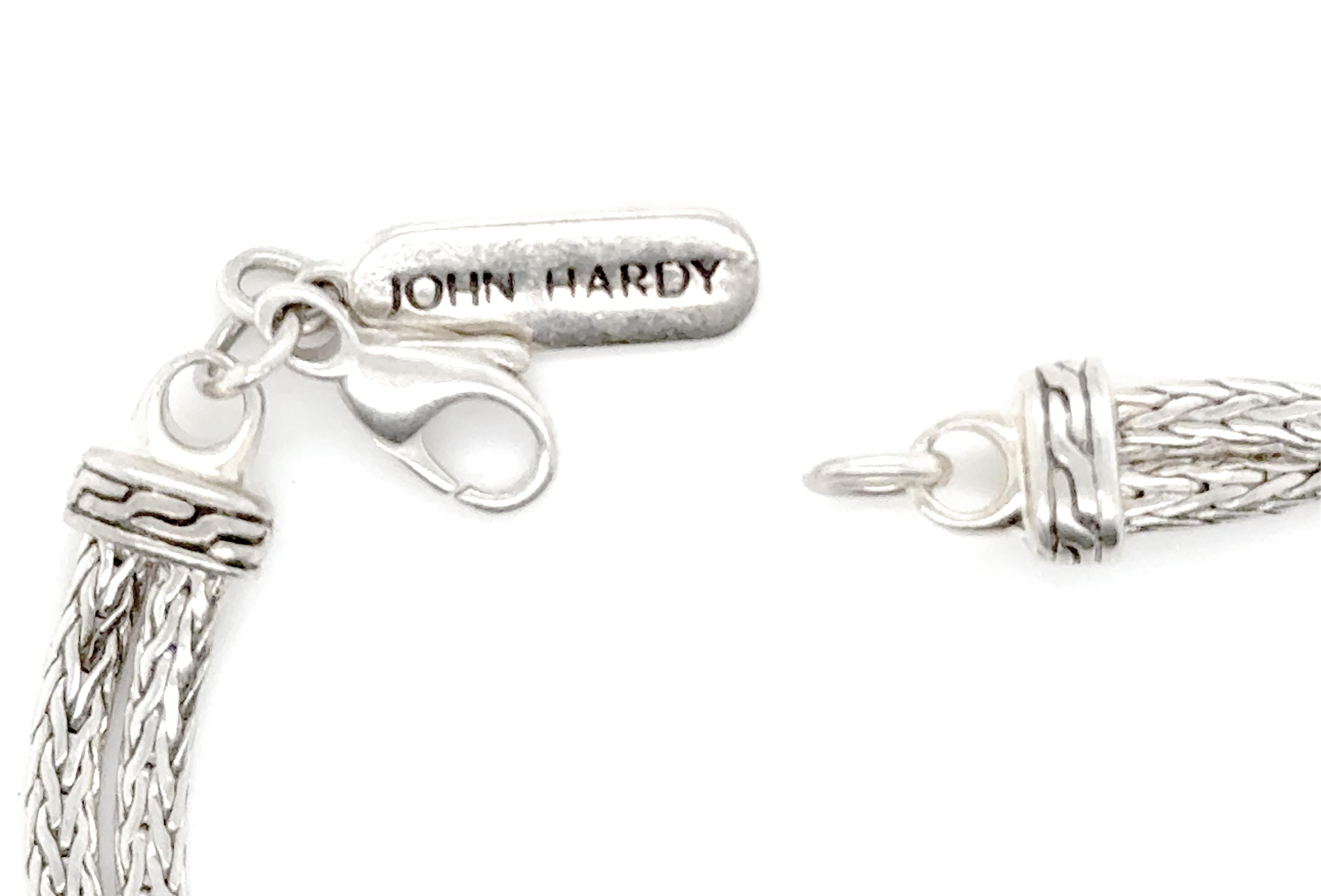 Women's or Men's John Hardy Love Knot Double Knot Bracelet Sterling Silver 7 Inch For Sale