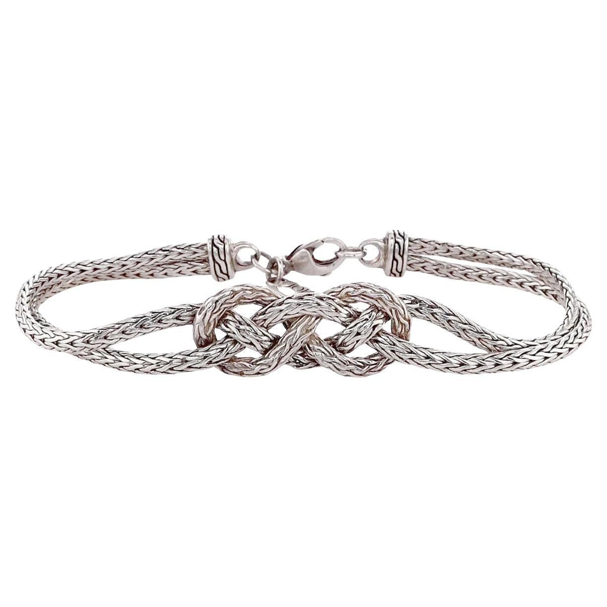 John Hardy Love Knot Double Knot Bracelet Sterling Silver 7 Inch For Sale