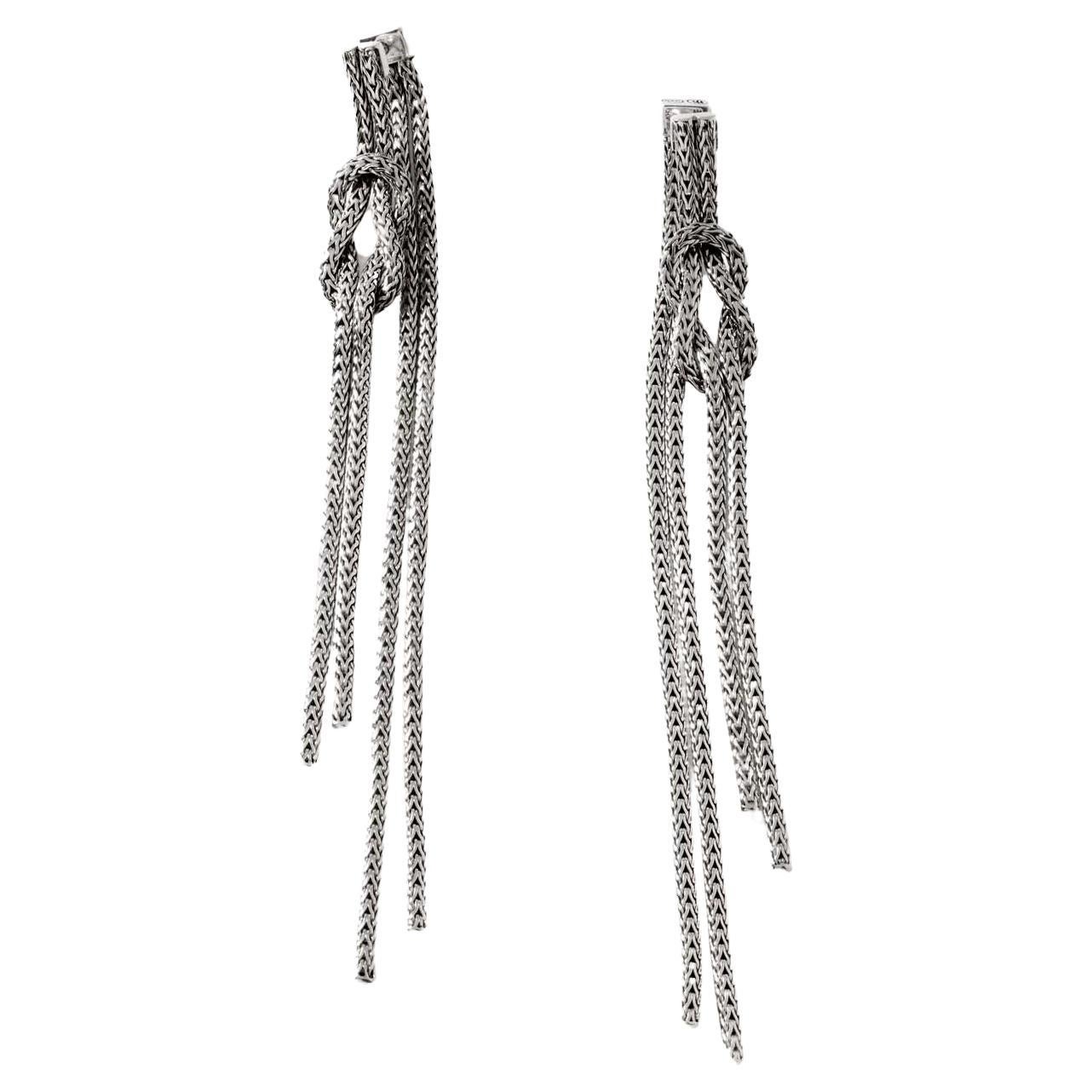 John Hardy Chain Remix Asymmetrical Link Earrings