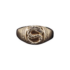 John Hardy Men's Legends Naga 18K Gold Signet Ring Size 9