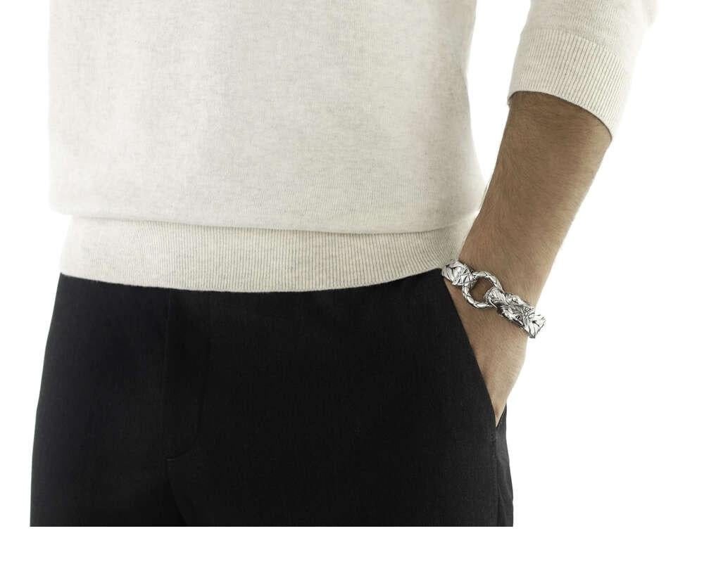 John Hardy Herren-Legenden Naga Silber-D Drachenkopf-Armband BM65210XM im Zustand „Neu“ im Angebot in Wilmington, DE