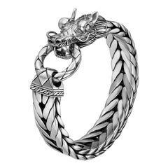 John Hardy Herren-Legenden Naga Silber-D Drachenkopf-Armband BM65210XM