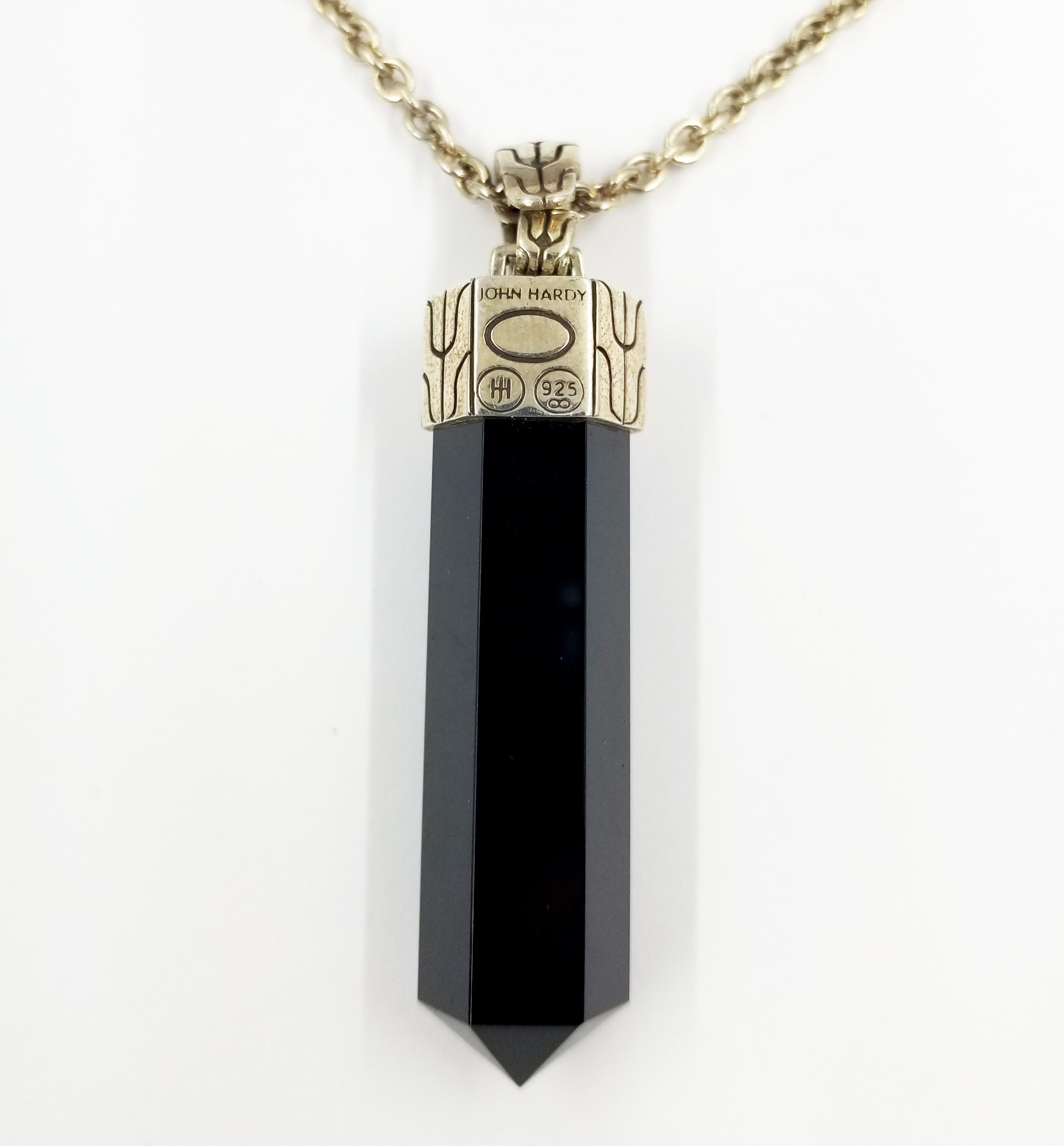 John Hardy Men's Onyx Amulet Long Necklace In New Condition In Coral Gables, FL