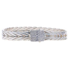 John Hardy Modern Chain Diamond Bracelet 6 3/4" - Sterling 925 Round Brilliant