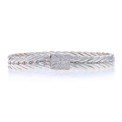 John Hardy Modern Chain Diamond Bracelet 7 1/4" - Sterling Silver 925 Round