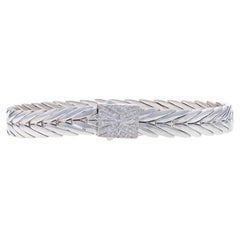 John Hardy Modern Chain Diamond Bracelet 7 1/4" - Sterling Silver 925 Round