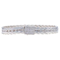 John Hardy Modern Chain Diamond Bracelet 7 1/4" - Sterling Silver 925 Round