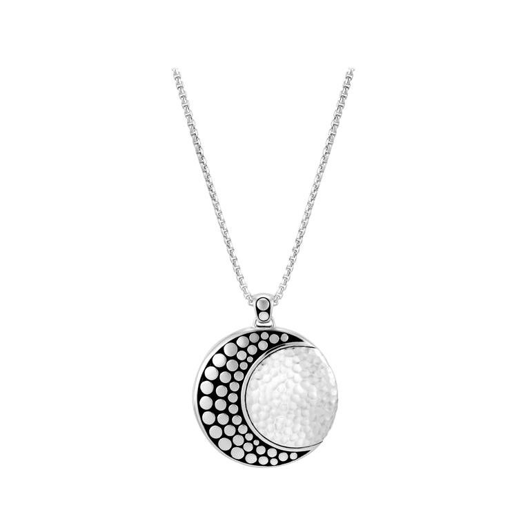 John Hardy Moon Phase Hammered Pendant Necklace NB39057X36 For Sale