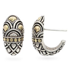 John Hardy Naga 18k Yellow Gold and Sterling Silver Shrimp Earrings