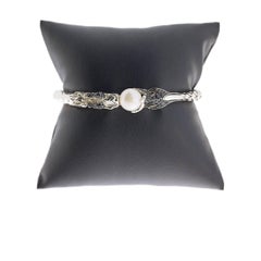 John Hardy Naga Black Sapphire and Pearl Cuff Bracelet