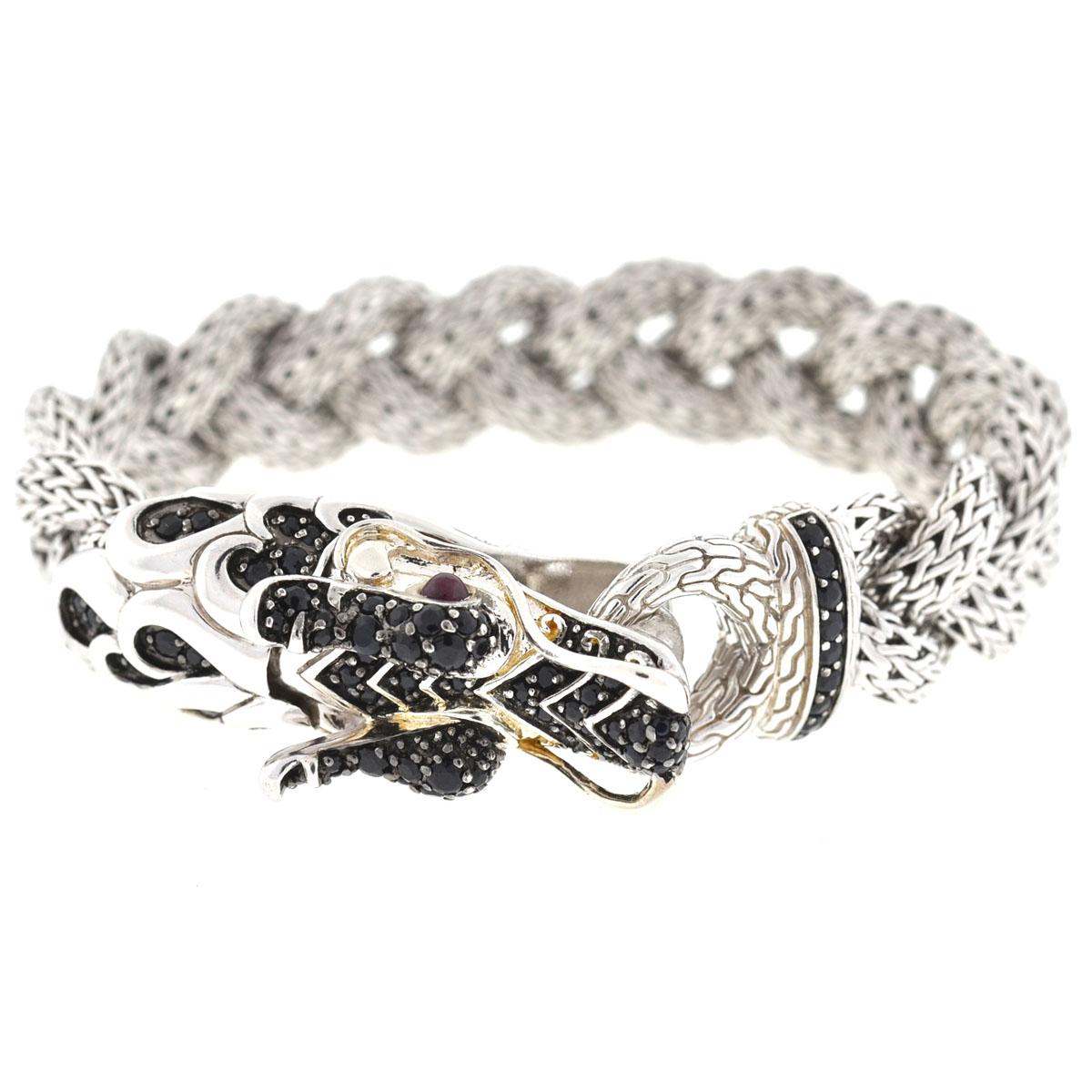 CompanyJohn Hardy 
Style
Dragon Braided Bracelet
Metal
Black Sapphire & Sterling Silver 
Wrist SizeFits a 8 