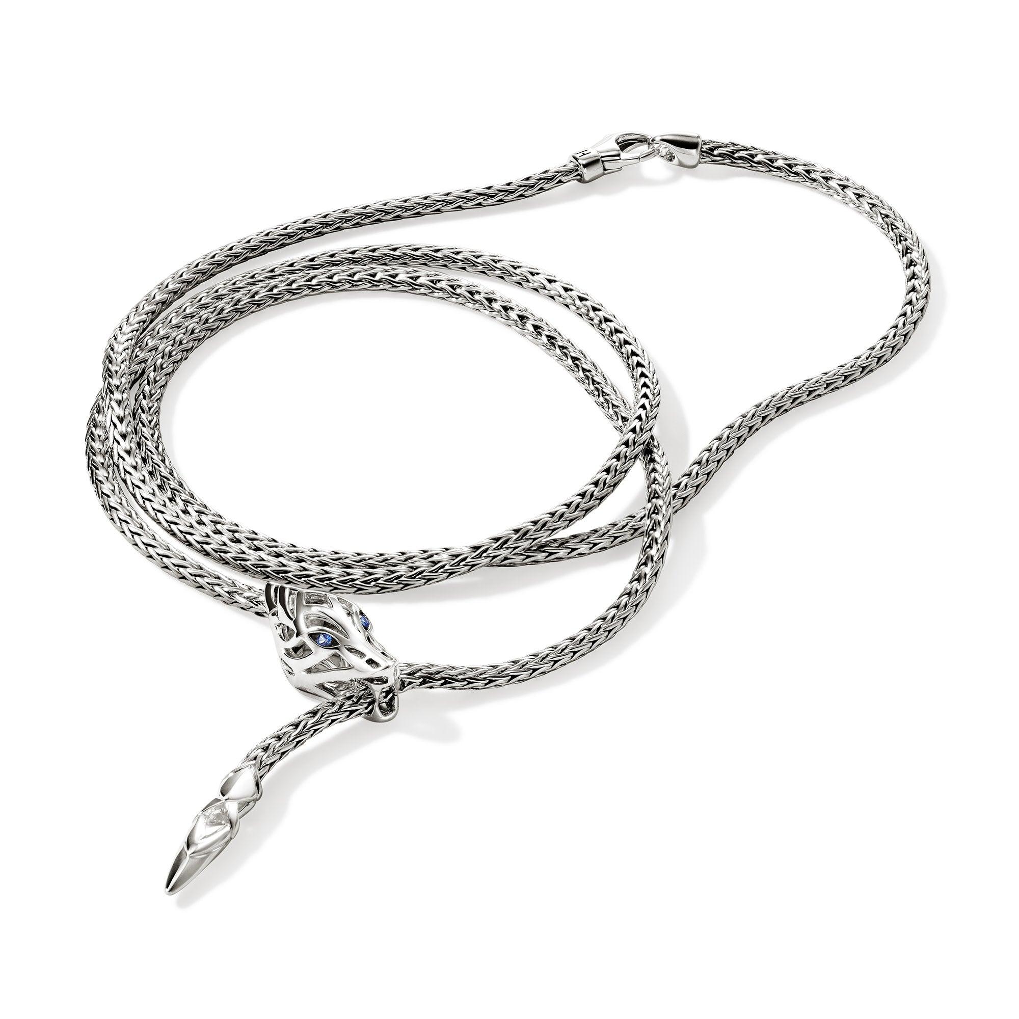 Gender: Mens, Ladies
Collection: Naga
Metal: 925-Sterling Silver
Metal Color: Silver
Gemstones: Blue Sapphire
Sizing: Medium