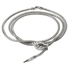 John Hardy Naga Bracelet Wrap in Silver with Blue Sapphire BUS603421BSPXUM