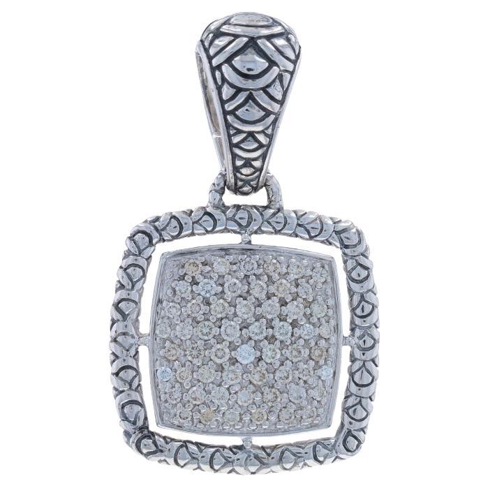 I John Hardy Pendentif Naga Diamond Enhancer Argent Sterling 925 Round .75ctw Pave en vente
